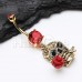 Golden Skull Rose Death Beauty Belly Button Ring Golden Skull Rose Death Beauty Belly Button Ring