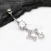 Twinkling Drop Stars Belly Button Ring Twinkling Drop Stars Belly Button Ring