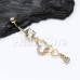 Golden Hearts Entwined Belly Button Ring