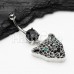Black Onyx Panther Eye Belly Button Ring