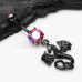 Black Balerion Jeweled Eye Dragon Belly Button Ring