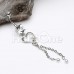 Dainty Floral Heart Pearl Drop Belly Button Ring