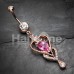 Rose Gold Princess Beloved Heart Belly Button Ring
