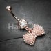 Rose Gold Vintage Pearl Bow Tie Belly Button Ring