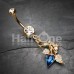 Golden Ivy Leaves Belly Button Ring