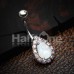 Opalescent Teardrop Belly Button Ring