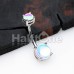 Synthetic Moonstone Illuminating Prong Set Belly Button Ring