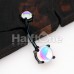 Colorline Synthetic Moonstone lluminating Prong Set Belly Button Ring