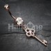 Rose Gold Key to Happiness Belly Button Ring