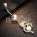 Golden Mother of Dragons Belly Button Ring