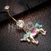 Golden I Believe in Unicorns Belly Button Ring