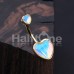 Golden Illuminating Two Heart Belly Button Ring