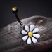 Black One Daisy at a Time Belly Button Ring