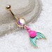 Golden Oceanic Mermaid Tail Belly Button Ring