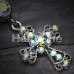 Shimmering Cross Patonce Belly Button Ring
