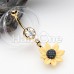 Golden Sunflower Belly Button Ring