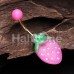 Golden Pink Strawberry Non Dangle Belly Button Ring