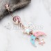 Rose Gold Pastel Moon Star Belly Button Ring