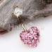 Golden Fairytale Heart Crown Belly Button Ring