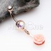 Stop and smell the Rosé Belly Button Ring