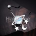 Orbiting Saturn Moon Star Belly Button Ring