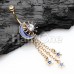 Once in a Blue Moon Sun Stars Chain Belly Button Ring