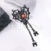 Reversible Drop Down Black Spiderweb Heart Belly Button Ring