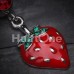 Vibrant Strawberry Dangle Belly Button Ring