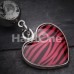 Zebra Pattern Heart Belly Button Ring