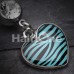 Zebra Pattern Heart Belly Button Ring