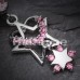Sparkling Heart Star Dangle Belly Button Ring