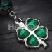 Lucky Four Leaf Clover Dangle Belly Button Ring