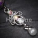 Elegant Jeweled Pearl Dangle Belly Button Ring