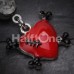 Vibrant Heart Crossbones Belly Button Ring