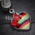 Rasta Stripe Red Bow Heart Belly Button Ring