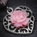 Glittering rose and Decorative Heart Belly Button Ring