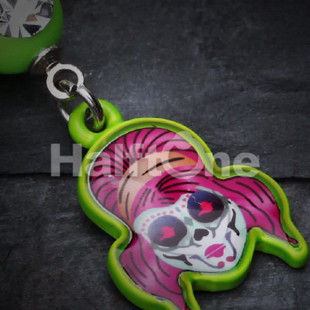 Sugar skull belly outlet button rings