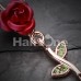 Rose Gold Bright Metal Rose Belly Button Ring