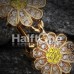 Golden Daisy Glam Multi-Gem Reverse Belly Button Ring