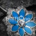 Azure Lotus Flower Belly Button Ring