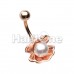 Rose Gold Ariel's Shell with Pearl Belly Button Ring