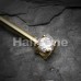 Golden Double Prong Cubic Zirconia Gem Nipple Barbell Ring