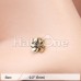 Golden Hellebore Floral L-Shape Nose Ring