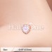 Rose Gold Glitter Opal Heart Shape L-Shape Nose Ring