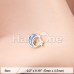 Golden Opal Crescent Moon & Star Nose Stud Ring