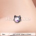 Black Iridescent Cat Silhouette Face Nose Stud Ring