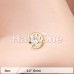 Golden Round Ornate CZ Gem L-Shape Nose Ring