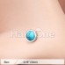 Bezel Set Synthetic Turquoise Stone L-Shape Nose Ring