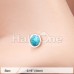 Rose Gold Bezel Set Synthetic Turquoise Stone L-Shape Nose Ring