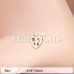 Golden Dainty Peace Sign Heart Icon L-Shaped Nose Ring